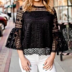 Ellison Black Lace Blouse